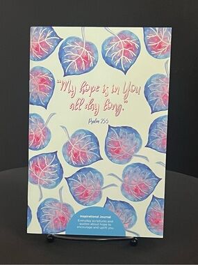 HOPE Inspirational Journal - Blue and Pink Leaf Design